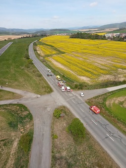 Pri dopravnej nehode pri Pliešovciach zasahoval aj vrtuľník