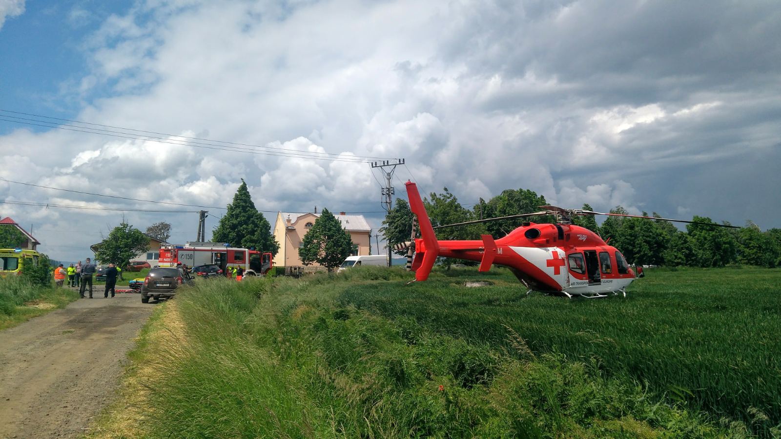 Pri obci Nový Ruskov zasahoval záchranársky vrtuľník